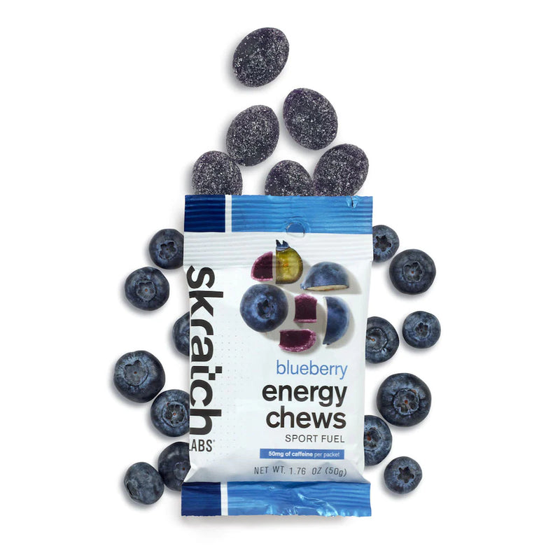 Skratch Labs Energy Chews Bleuet avec caféine