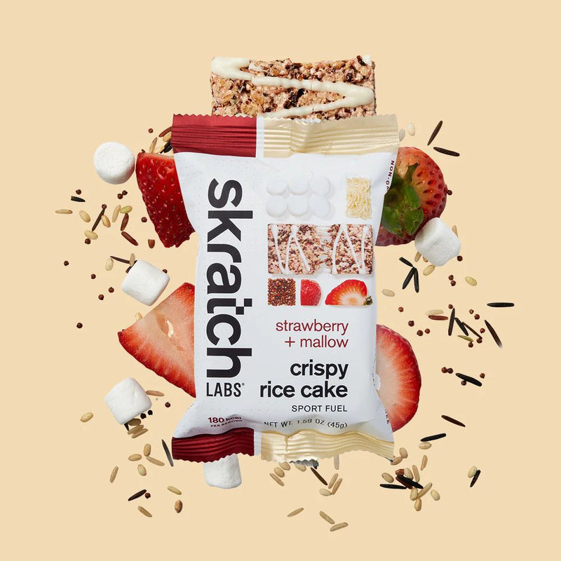 Skratch Labs Crispy Rice Cakes Sport Fuel Fraises et Guimauve